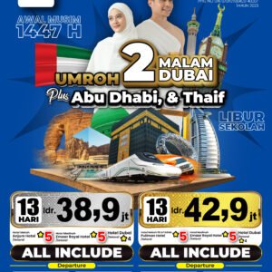 Umroh Plus 2 Malam Dubai + Abu Dhabi (Gold)