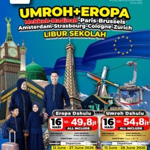 Umroh Plus Eropa Barat Liburan Sekolah (Gold)